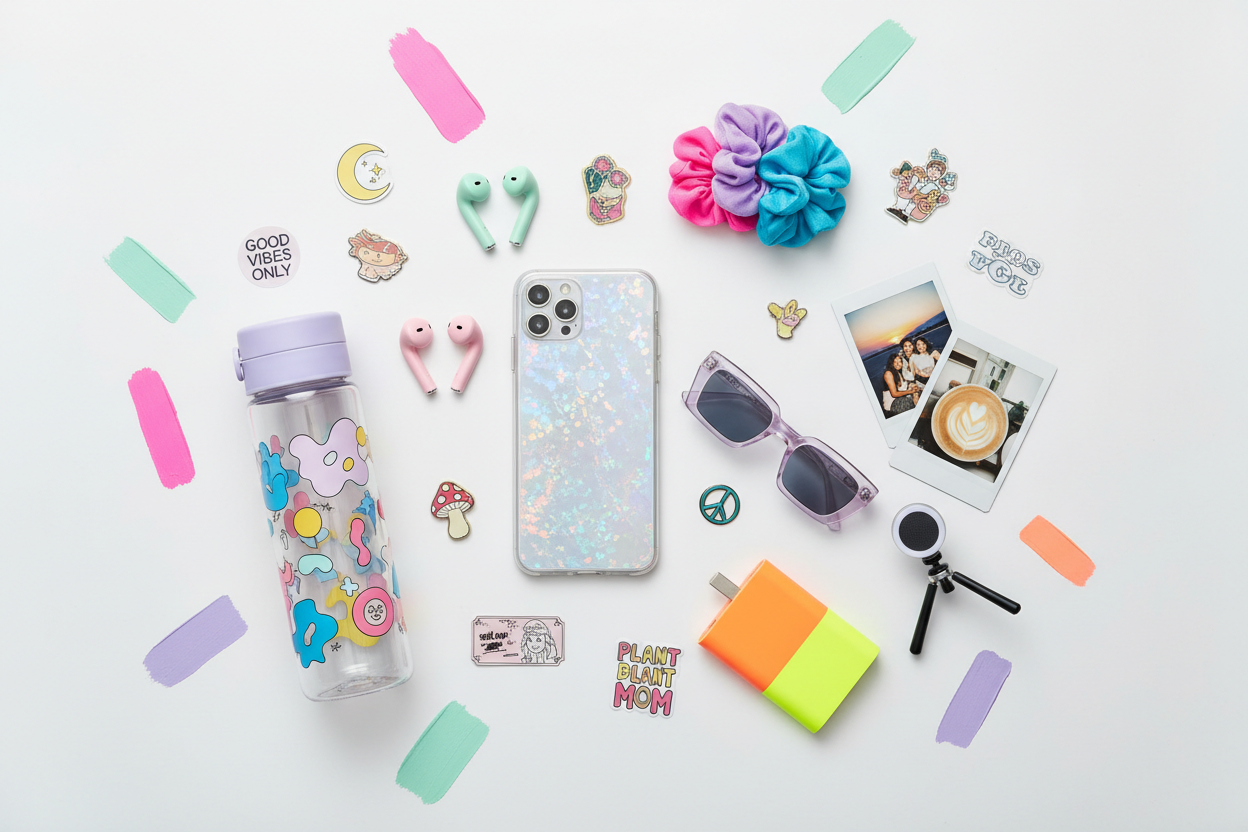 Please make an image for online store of all catchy and genz products