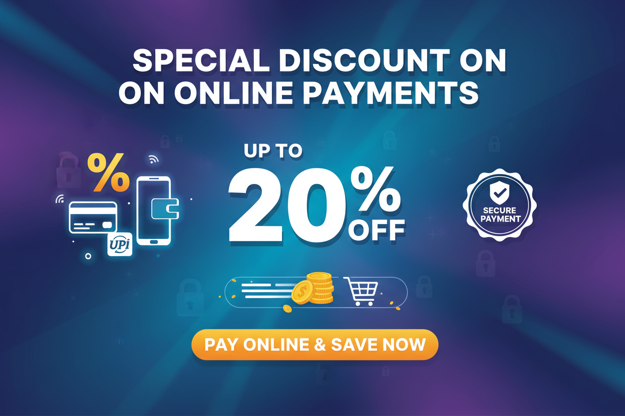 special discount on online payments banner